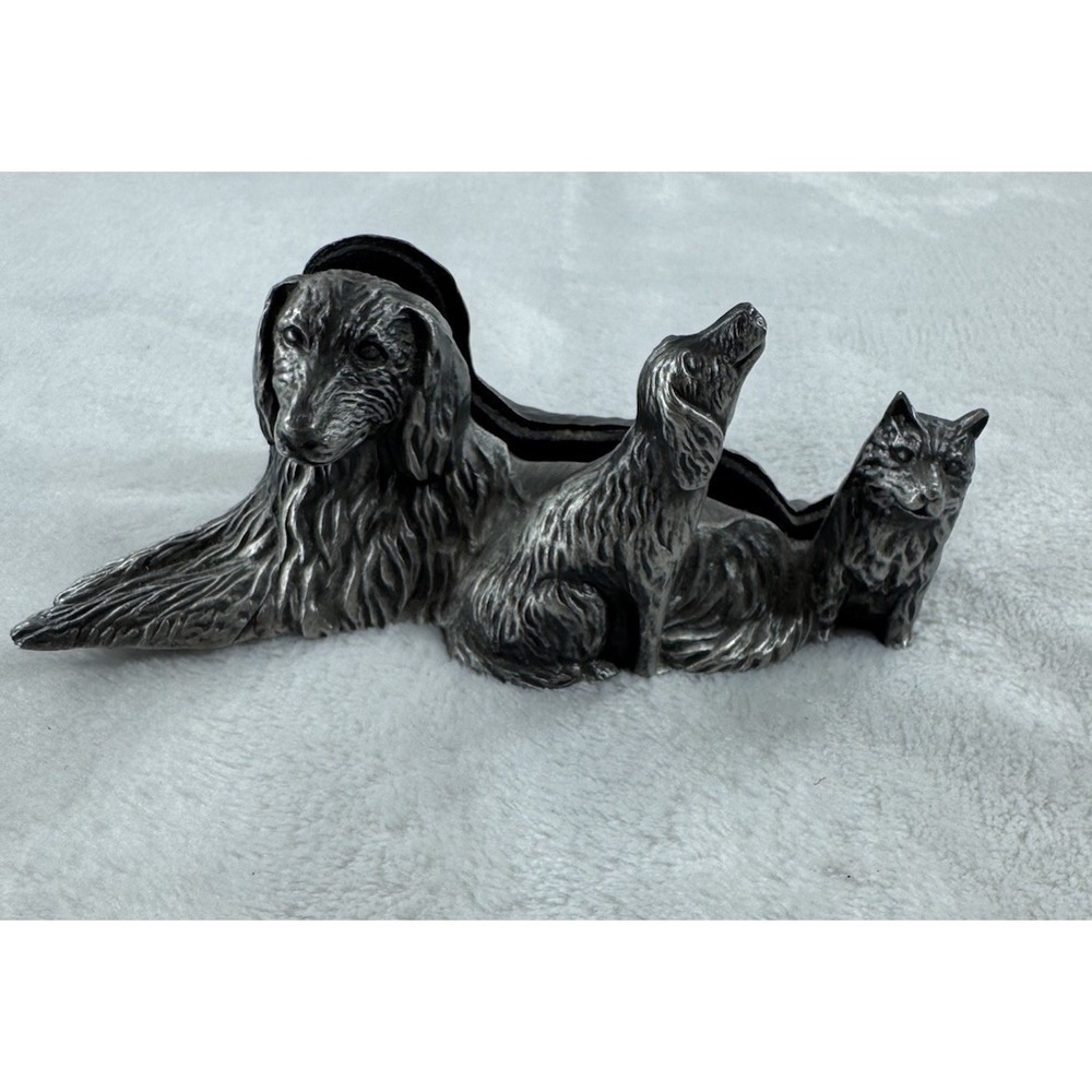 Pewter‎ Sporting Dogs Business Card Holder or Photo Frame 5" Long
